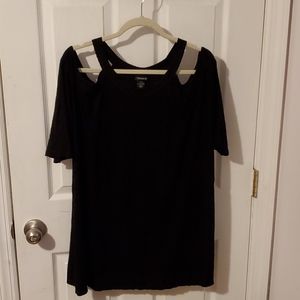 Ribbed cold shoulder top